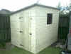 Std pent shed with door on left gable