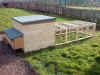 Mini hen shed showing rear roost box